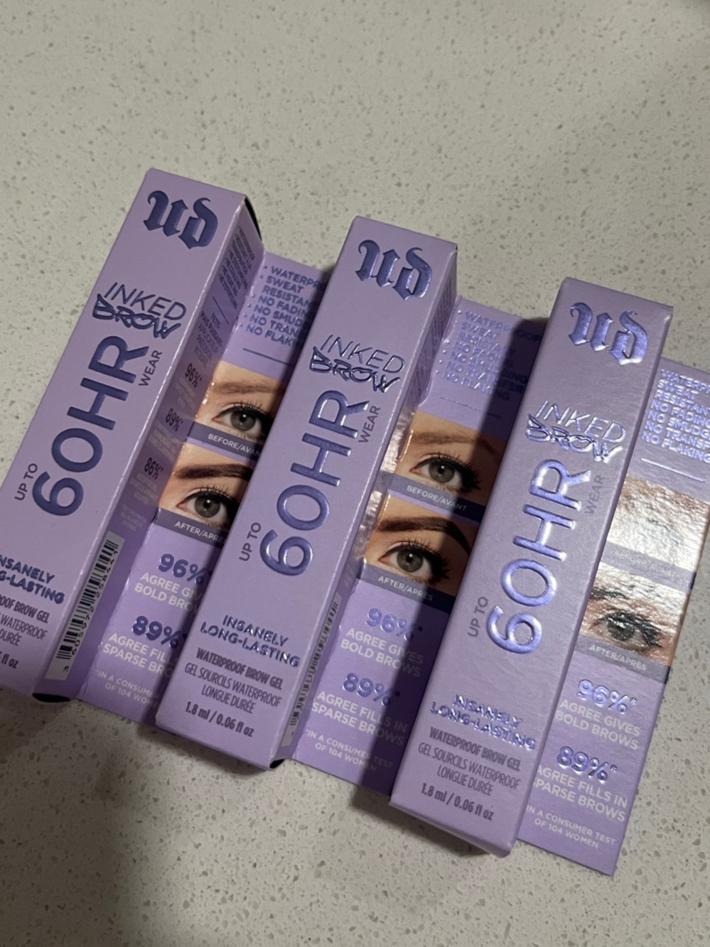Urban Decay Inked Brow 60HR Long-Lasting Gel - brown sugar SET OF 3